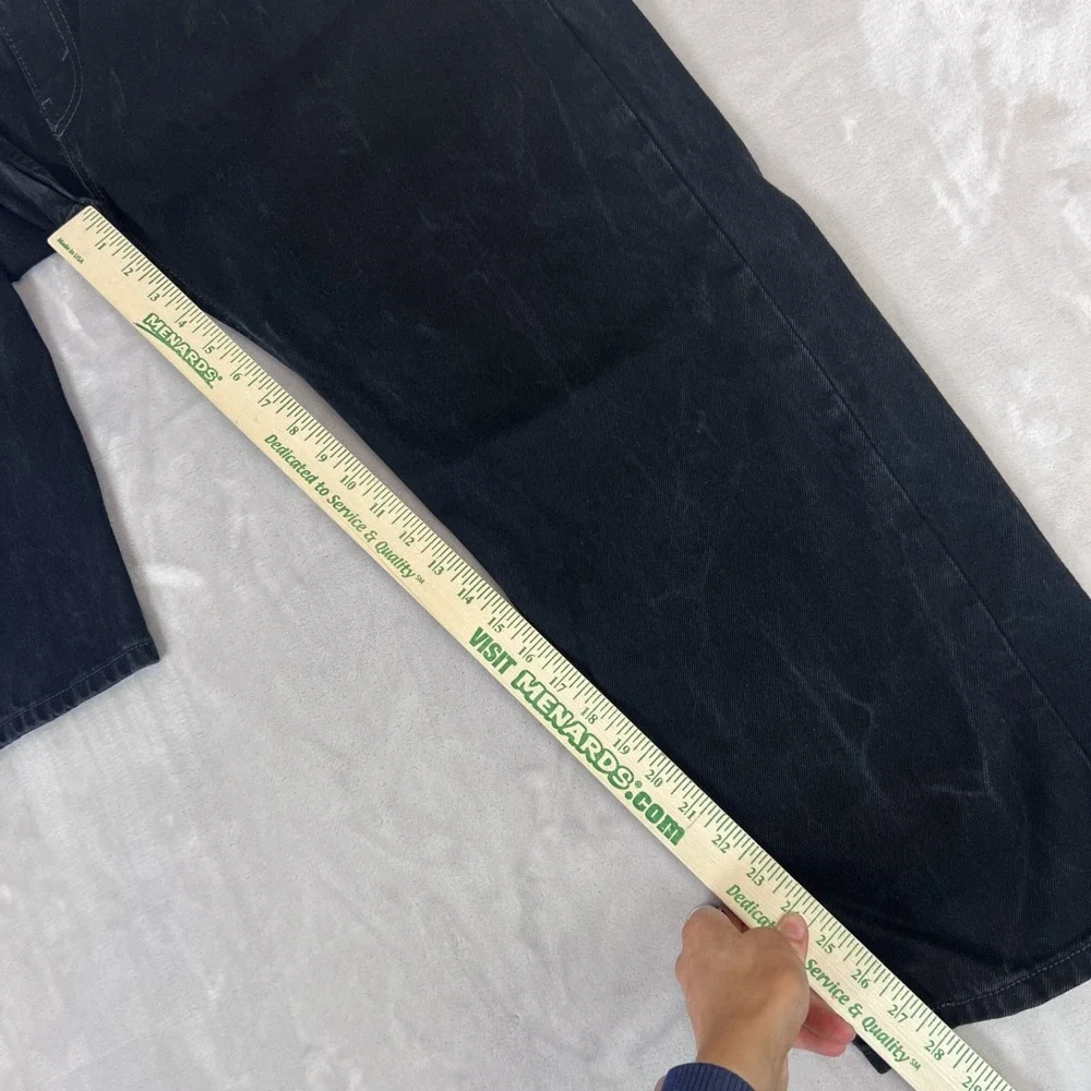 Levis 505 Jeans Mens 44x30 Black Faded Straight Leg Workwear Americana Grunge